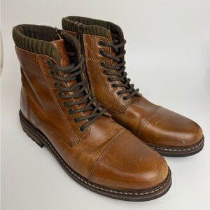 Crevo Mens Chestnut Brown Regent Ankle Chukka Boots Sz 11 Lace-Up Zip CV1773-225